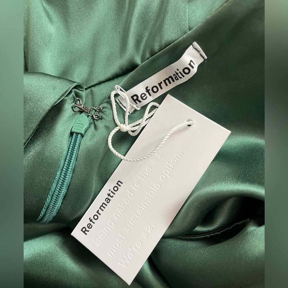 REFORMATION ZYA SILK DRESS 12 - Picture 8 of 13